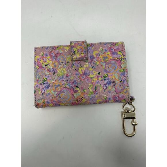 Betsey Johnson Wallet Pink Floral Card Holder ID Window Heart Magnetic - Picture 2 of 6
